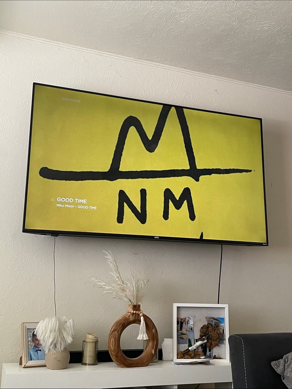 Victoria's Secret Yellow and Black Graphic TV Display